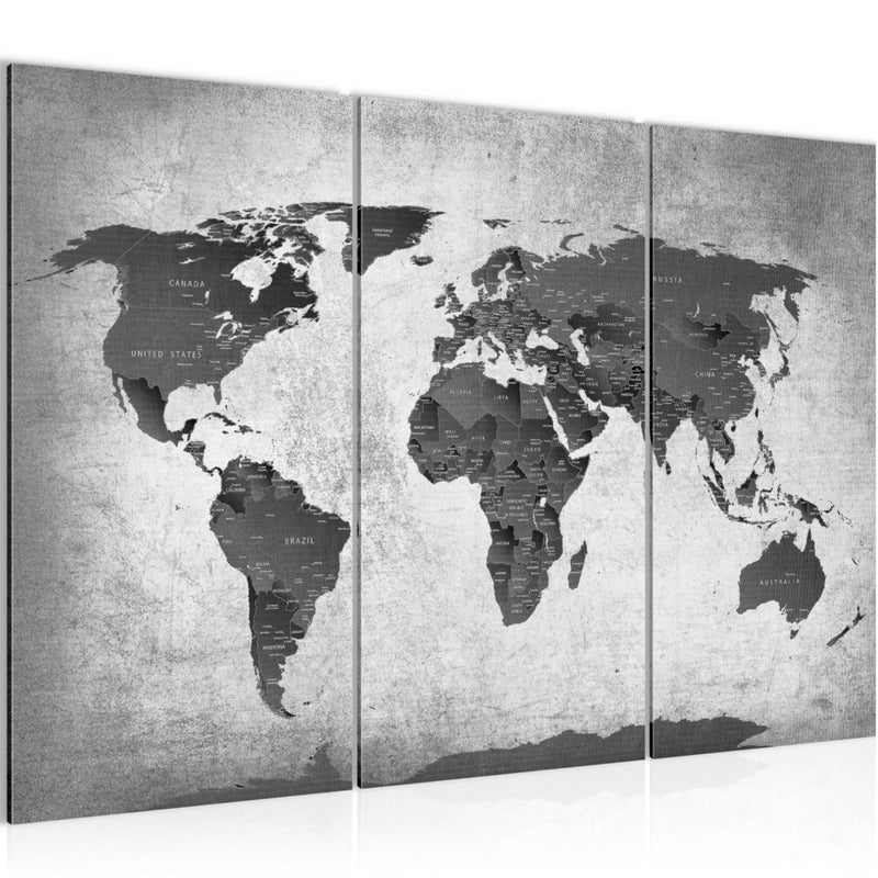 Runa Art Wandbilder Weltkarte Bild XXL Büro Wohnzimmer Braun Vintage Antik 120 x 80 cm 3 Teilig 104031b