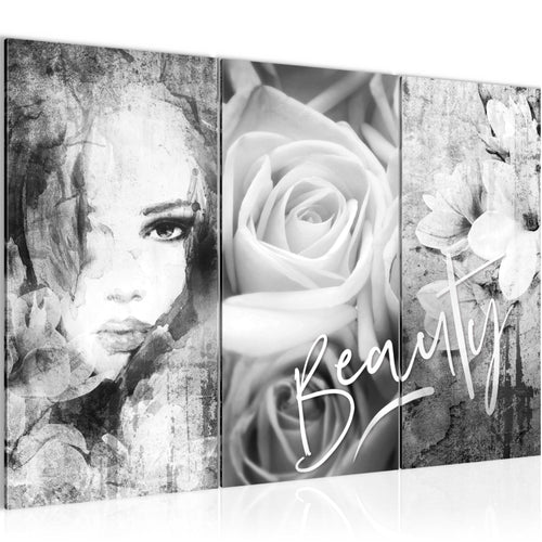 Runa Art Wandbilder Blumen Vintage Bild XXL Wohnzimmer Schlafzimmer Bunt Frau 120 x 80 cm 3 Teilig 039331c