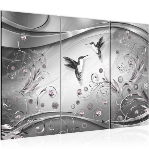 Runa Art Wandbilder Vintage Vogel Bild XXL Wohnzimmer Schlafzimmer Schwarz Weiss Abstrakt 120 x 80 cm 3 Teilig 038331c