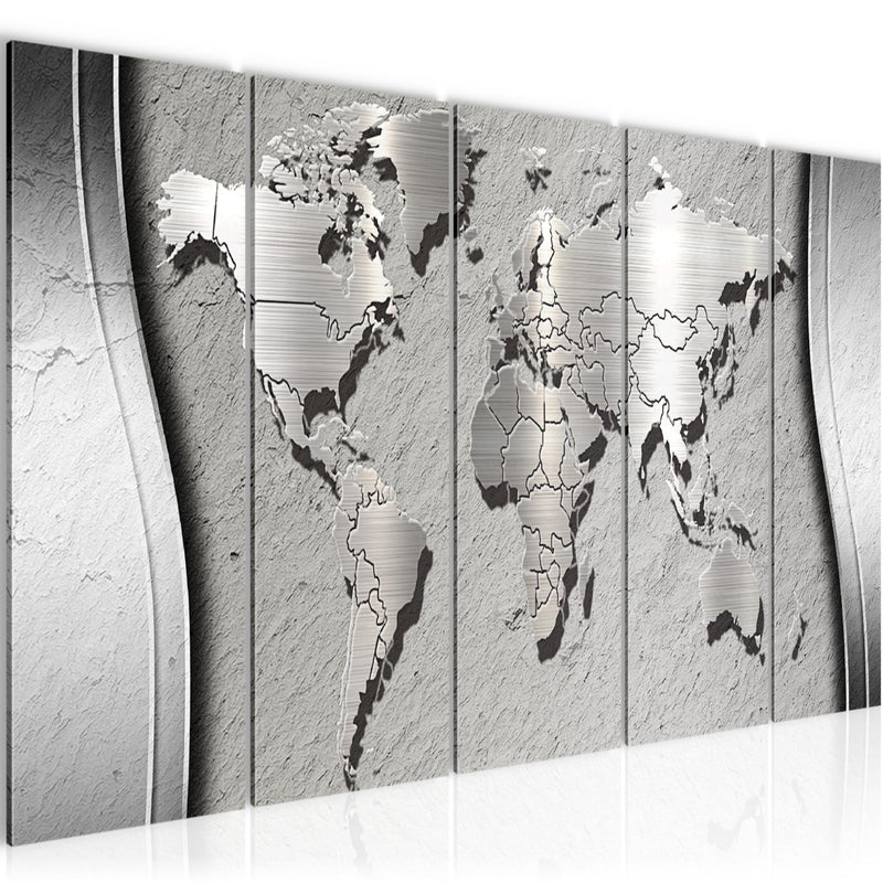 Runa Art Bild Weltkarte Wandbilder auf Vlies Leinwand 5 Teilig Wanddekoration Büro Wohnzimmer 107256c