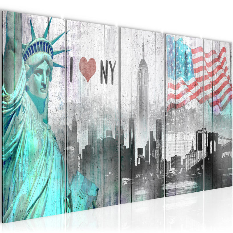 Runa Art Bild New York City Wandbilder auf Vlies Leinwand 5 Teilig Wanddekoration Wohnzimmer Büro 034256a