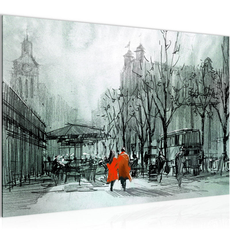 Runa Art Bild London Modern Wandbilder Wohnzimmer Schlafzimmer 1 Teilig - Made In Germany - Stadt Abstrakt Blau Flur 009715b