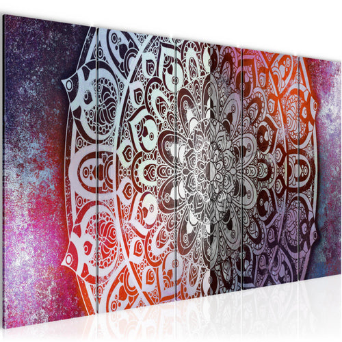 Runa Art Bild Mandala Abstrakt Wandbilder auf Vlies Leinwand 5 Teilig Wanddekoration Wohnzimmer Schlafzimmer 040156b