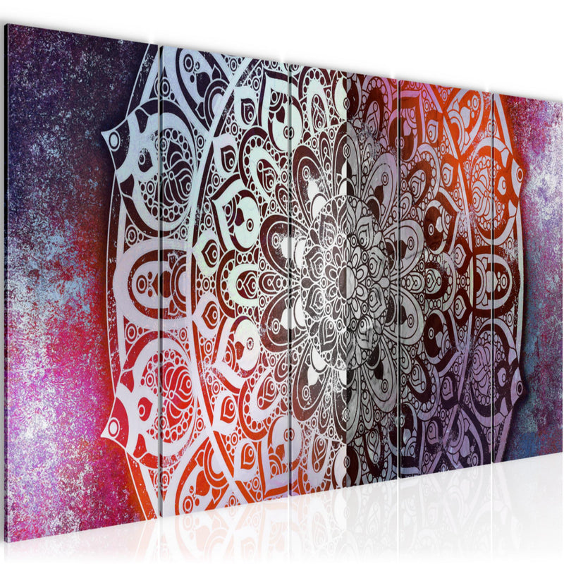 Runa Art Bild Mandala Abstrakt Wandbilder auf Vlies Leinwand 5 Teilig Wanddekoration Wohnzimmer Schlafzimmer 040156b
