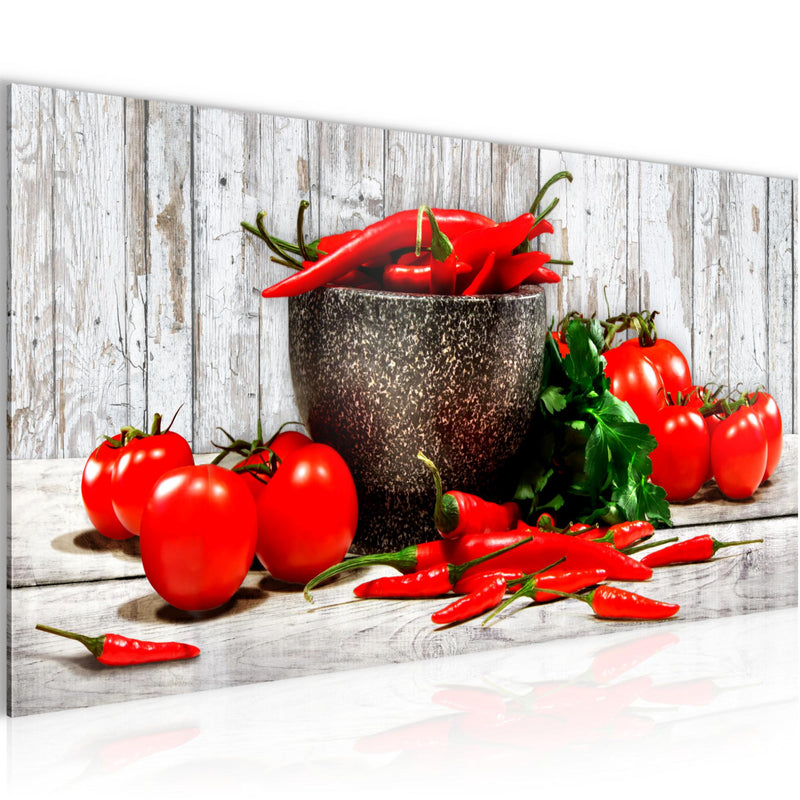 Runa Art Wandbild Blumen Pflanzen 100 x 40 cm Modern Bild auf Vlies Leinwand Rot Wohnzimmer Schlafzimmer Büro Natur 005812b