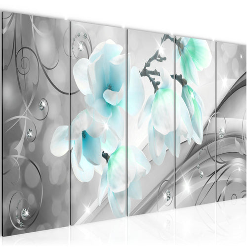 Runa Art Bild Blumen Abstrakt Wandbilder auf Vlies Leinwand 5 Teilig Wanddekoration Wohnzimmer Schlafzimmer 035356c