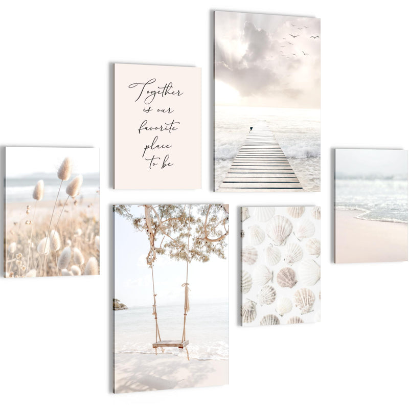 Novart Wandbilder Set Landschaft Natur - KEIN EXTRA RAHMEN BENÖTIGT - Modern Deko - Wohnzimmer Schlafzimmer Büro N023467a
