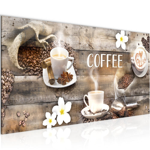 Runa Art Wandbild Küche 100 x 40 cm Modern Bild auf Vlies Leinwand Kaffee Küche Kaffee 027112b