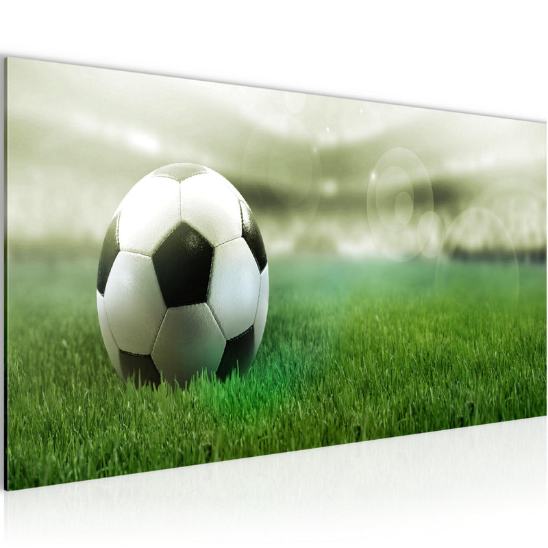 Runa Art Wandbild Fussball 1 Teilig 100 x 40 cm Modern Bild auf Vlies Leinwand Sport Wohnzimmer Schlafzimmer Grün 402412c