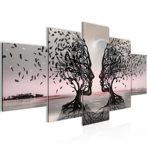 Runa Art Bild Wohnzimmer Schlafzimmer Büro Abstrakt 5 Teilig Schwarz Gesichter Wandbilder auf Vlies Leinwand 044853b