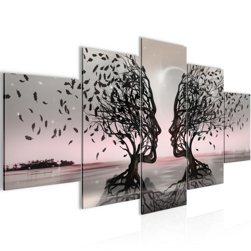 Runa Art Bild Wohnzimmer Schlafzimmer Büro Abstrakt 5 Teilig Schwarz Gesichter Wandbilder auf Vlies Leinwand 044853b