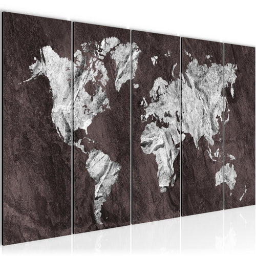 Runa Art Wandbilder XXL Weltkarte Wohnzimmer Schlafzimmer Büro 200 x 80 cm Weltkarte 5 Teilig - Made in Germany - 002955b
