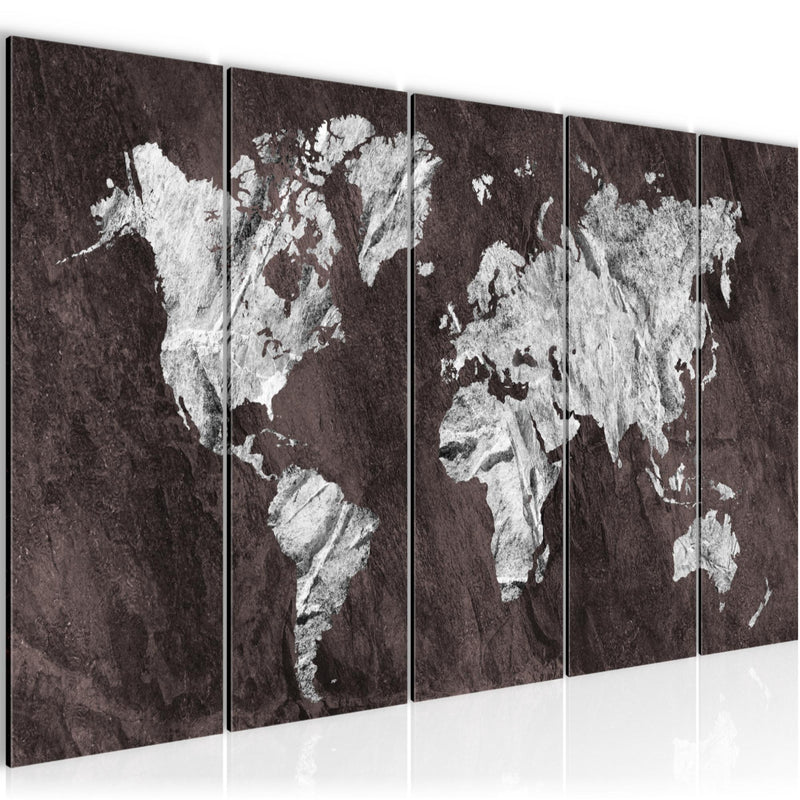 Runa Art Wandbilder XXL Weltkarte Wohnzimmer Schlafzimmer Büro 200 x 80 cm Weltkarte 5 Teilig - Made in Germany - 002955b