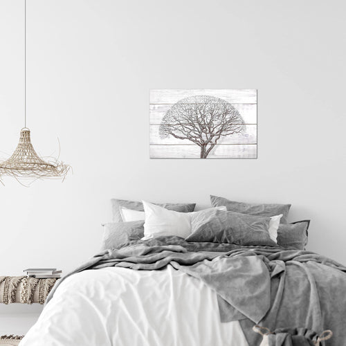 Runa Art Bild Abstrakt Baum Modern Wandbilder Wohnzimmer Schlafzimmer 1 Teilig - Made In Germany - Holz Schwarz Weiss Flur 108915b