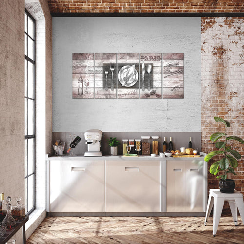 Runa Art Bild Küche Abstrakt Wandbilder auf Vlies Leinwand 5 Teilig Wanddekoration Esszimmer Küchenbilder 038156b