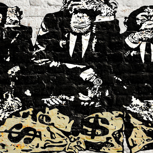 Runa Art Bild Street Art Affen Wandbilder auf Vlies Leinwand 5 Teilig Wanddekoration Loft Wohnzimmer 303456a