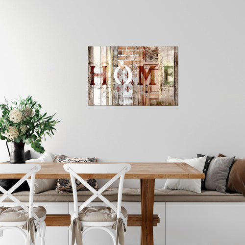Runa Art Bild Home Modern Wandbilder Schlafzimmer Wohnzimmer 1 Teilig - Made In Germany - Holzoptik Beige Braun Flur 502815b