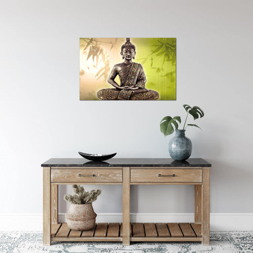 Runa Art Bild Buddha Modern Wandbilder Wohnzimmer Schlafzimmer 1 Teilig - Made In Germany - Feng Shui Beige Flur 500315c