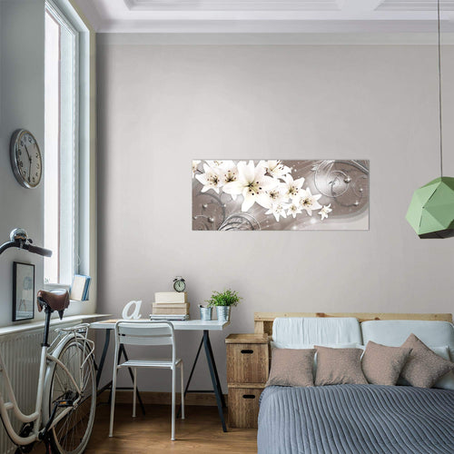 Runa Art Wandbild Landschaft 100 x 40 cm Modern Bild auf Vlies Leinwand Blau Wohnzimmer Schlafzimmer Büro Natur 006212a