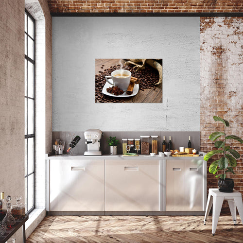 Runa Art Bild Küche Kaffee Modern Wandbilder Esszimmer Küchenbilder 1 Teilig - Made In Germany - Coffee Braun Flur 501815a