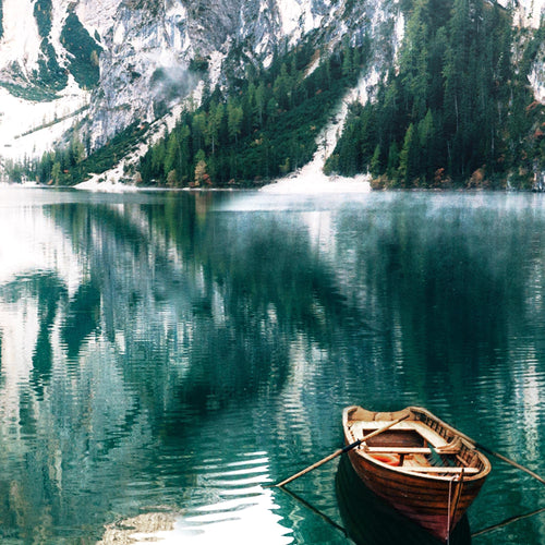 Novart FERTIG ZUM AUFHÄNGEN - Wandbilder Set See Berge - Collage XXL Wohnzimmer Grün N020835a, 90 x 40 cm