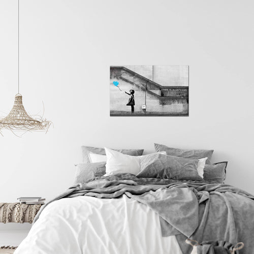 Runa Art Bild Banksy Ballon Girl Modern Wandbilder Loft Wohnzimmer 1 Teilig - Made in Germany - Street Art Red Flur 301614a