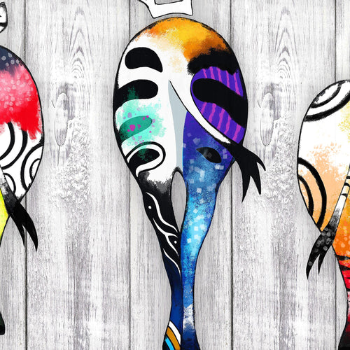 Runa Art Bild Wohnzimmer Schlafzimmer Zebra 5 Teilig Abstrakt Grau Bunt Wandbilder auf Vlies Leinwand 034053c