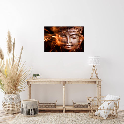 Runa Art Bild Buddha Feng Shui Modern Wandbilder Wohnzimmer Schlafzimmer 1 Teilig - Made In Germany - Relax Braun Rot Flur 502415a