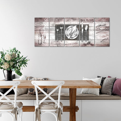 Runa Art Bild Küche Abstrakt Wandbilder auf Vlies Leinwand 5 Teilig Wanddekoration Esszimmer Küchenbilder 038156b