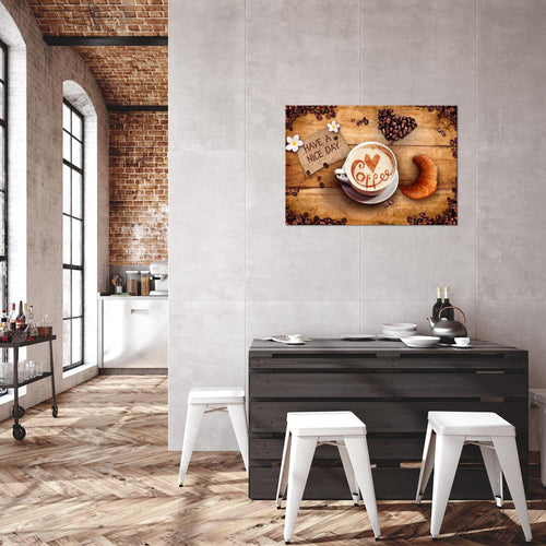 Runa Art Bild Kaffee Küche Modern Wandbilder Esszimmer Küchenbilder 1 Teilig - Made In Germany - Mit Sprüchen Braun Flur 501215a