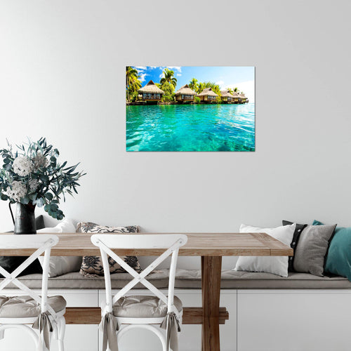 Runa Art Bild Panorama Meer Modern Wandbilder Wohnzimmer Schlafzimmer 1 Teilig - Made In Germany - Hawaii Küste Blau Flur 610615a