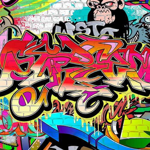 Runa Art Bild Graffiti Modern Wandbilder Loft Wohnzimmer 1 Teilig - Made In Germany - Street Art Bunt Flur 401715a
