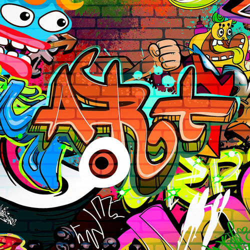 Runa Art Bild Graffiti Modern Wandbilder Loft Wohnzimmer 1 Teilig - Made In Germany - Street Art Bunt Flur 402115a