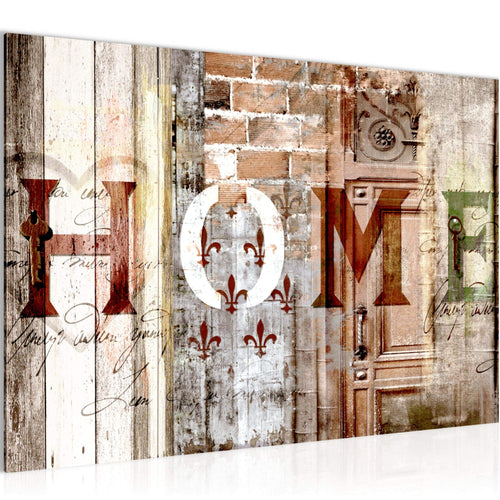 Runa Art Bild Home Modern Wandbilder Schlafzimmer Wohnzimmer 1 Teilig - Made In Germany - Holzoptik Beige Braun Flur 502815b