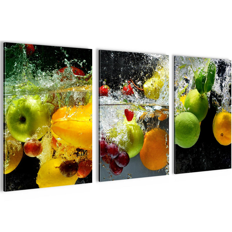 Novart AUFHÄNGFERTIG - Wandbilder Set XXL Küche Esszimmer Obst - Küchenbilder N000536a