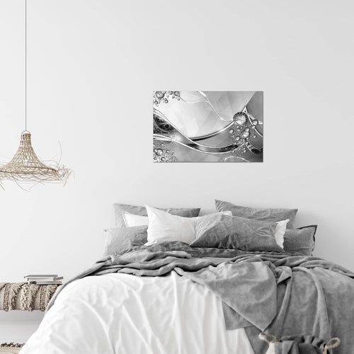 Runa Art Bild Abstrakt Modern Wandbilder Wohnzimmer 1 Teilig - Made In Germany - Schwarz Weiss Grau Flur 109115c