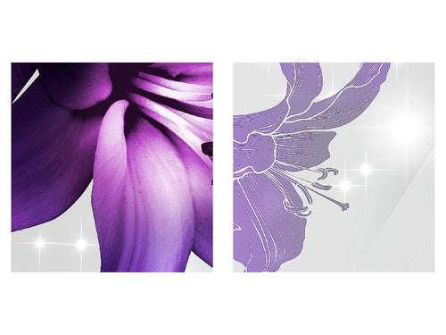 Runa Art Wandbilder Set XXL Blumen LilienWohnzimmer Schlafzimmer Türkis 4 Teilig - Made in Germany - 017345a