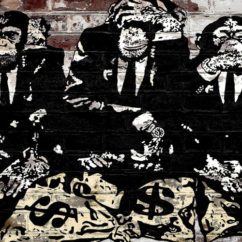 Runa Art Wandbilder Street Art Affen Bild XXL Loft Wohnzimmer Braun Duke of Lancaster UK 120 x 80 cm 3 Teilig 303431c