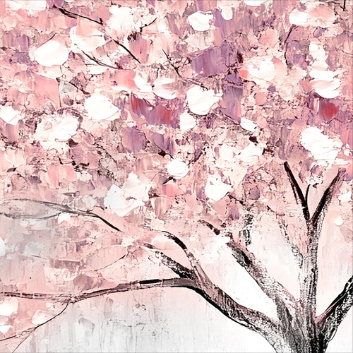 Runa Art Wandbild Blumen Pflanzen 100 x 40 cm Modern Bild auf Vlies Leinwand Rosa Wohnzimmer Schlafzimmer Büro Blütenbaum 053212b