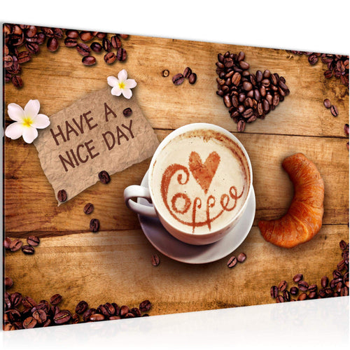 Runa Art Bild Kaffee Küche Modern Wandbilder Esszimmer Küchenbilder 1 Teilig - Made In Germany - Mit Sprüchen Braun Flur 501215a