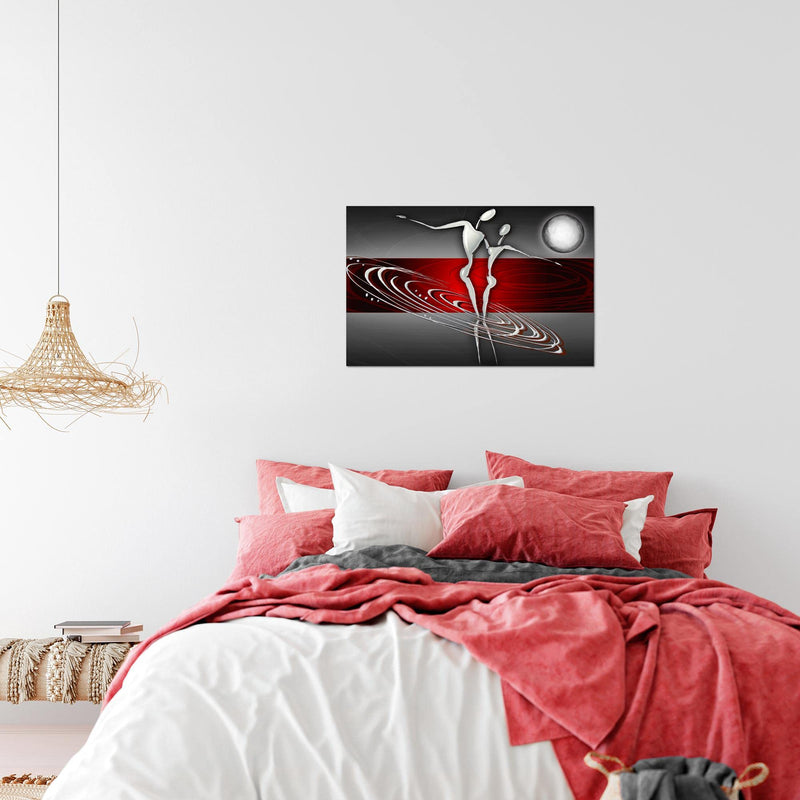 Runa Art Peinture Abstrait Moderne Tableau Decoration Murale - 100% Made In Germany - Diamant Gris Rouge Salle 020914a