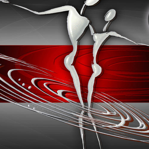 Runa Art Peinture Abstrait Moderne Tableau Decoration Murale - 100% Made In Germany - Diamant Gris Rouge Salle 020914a