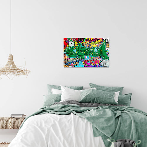 Runa Art Bild Graffiti Modern Wandbilder Loft Wohnzimmer 1 Teilig - Made In Germany - Street Art Bunt Flur 402015a