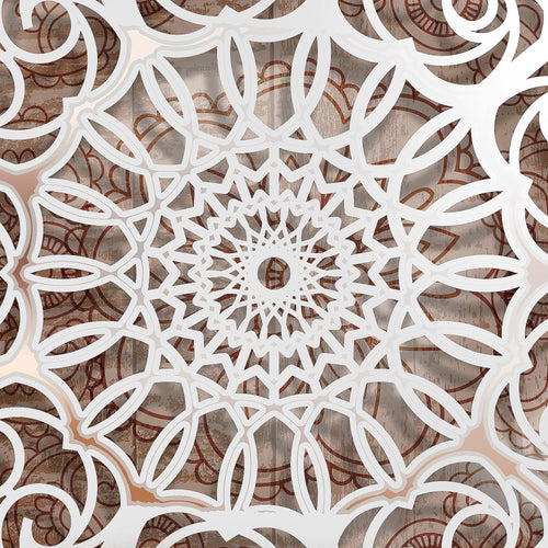 Runa Art Bild Mandala Abstrakt Modern Wandbilder Wohnzimmer Schlafzimmer 1 Teilig - Made In Germany - Orientalisch Beige Weiss Flur 109615a