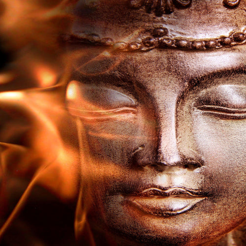 Runa Art Bild Buddha Feng Shui Modern Wandbilder Wohnzimmer Schlafzimmer 1 Teilig - Made In Germany - Relax Braun Rot Flur 502415a