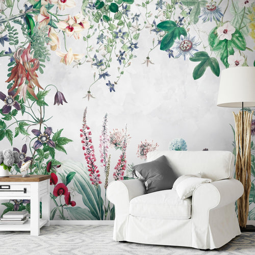 Novart Fototapeten 396 x 280 cm Blumen Blätter - Vlies Wanddekoration Wohnzimmer Schlafzimmer - Deutsche Manufaktur - Grün Pflanze N9128012a