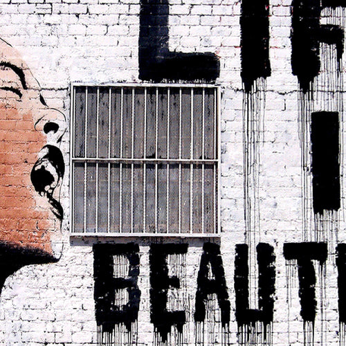 Runa Art Bild Life is Beautiful Modern Wandbilder Loft Wohnzimmer 1 Teilig - Made In Germany - Graffiti Grau Flur 301315a
