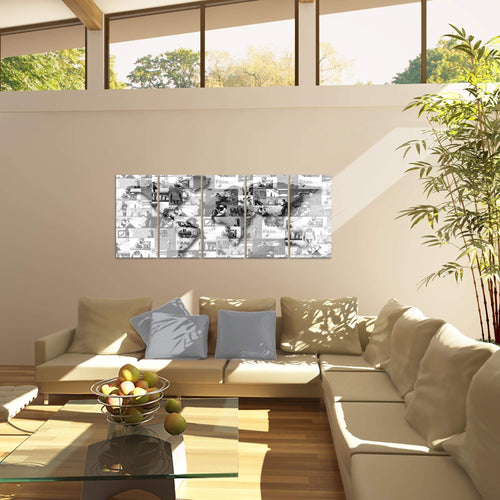 Runa Art Bild Weltkarte Banksy Collage Wandbilder auf Vlies Leinwand 5 Teilig Wanddekoration Loft Wohnzimmer 104556a