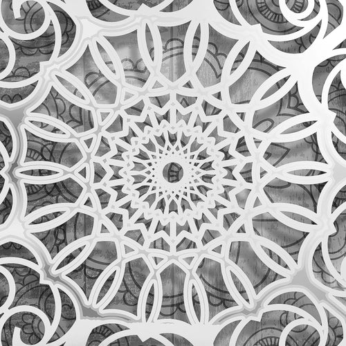 Runa Art Bild Mandala Abstrakt Modern Wandbilder Wohnzimmer Schlafzimmer 1 Teilig - Made In Germany - Grau Schwarz Weiss Flur 109615c