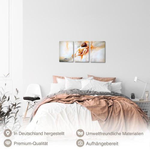 Runa Art Ballerine Tableau Decoration Murale Salon chambre XXL Gris Banksy Style 3 Parties Decoration Murale 051030a